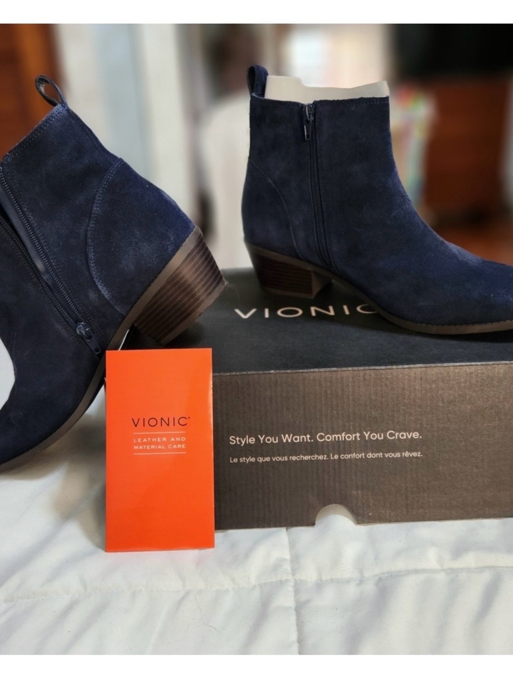Vionic Women's Deep Blue Ankle Booties